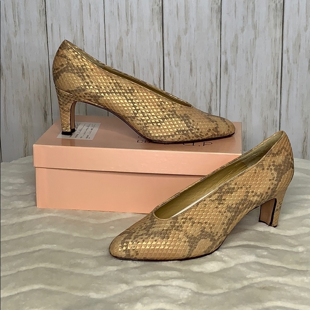 D’ Rossana Snakeskin Print Heels